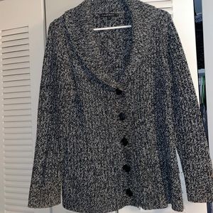 Large Blue Carol Rose button cardigan